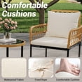 thumbnail image 3 of Emorefun 3 Piece Patio Bistro Sets, Outdoor Rattan Furniture with Detachable Cushions for Backyard, Garden, Poolside, Deck, Beige & Black, 3 of 7