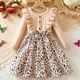 thumbnail image 4 of Cowsor Little Girl Ruffle Fall Winter Long Sleeve Dress Printed Party Holiday Clothes, 4 of 7