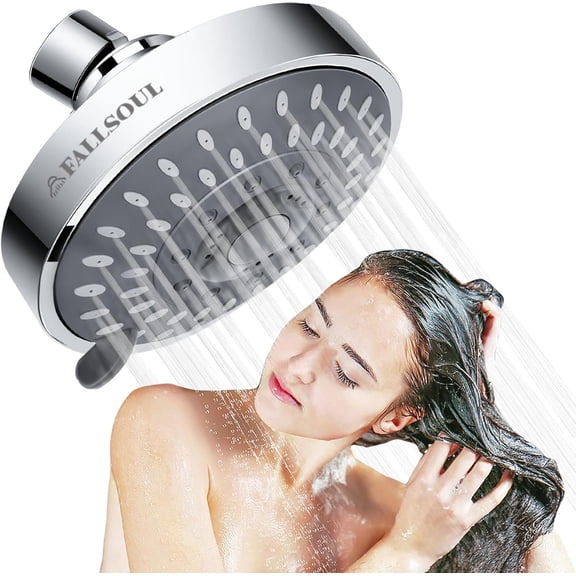 GCASLK-5 Function High Pressure Shower Heads Nozzle with 4.1-Inch Fixed Shower head and 360 Degree Adjustable Spherical Design Joint Provides a Large High Flow Shower Head. Detachable Shower Head.