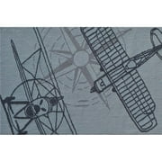 Outline Plane Area Rug, 2.8 x 4.8 in., Grey