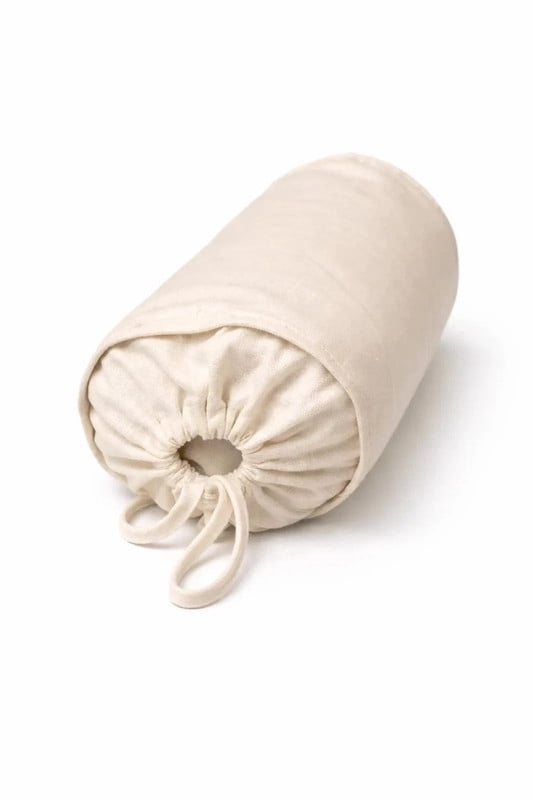 Linen Buckwheat Pillow – Natural Neck & Cervical Support, Adjustable Fill, Organic Linen Cover, Lumbar & Spine Alignment Pillow (Round 14x6)