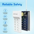 thumbnail image 5 of USB Wall Charger 10-Port USB Charger Station with Rapid Charging Auto Detect Technology Safety Guaranteed Family-Sized Smart USB Ports for Multiple Devices Smart Phone Tablet Laptop Computer, 5 of 7