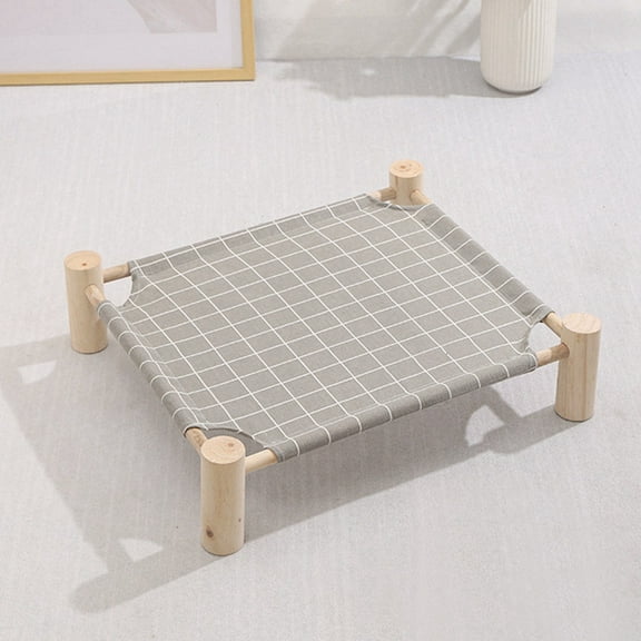 Cat and Dog Hammock Bed Wooden Cat Hammock Elevated Cooling Bed Detachable Portable Indoor Outdoor Pet Bed Suitable C