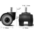 thumbnail image 3 of Gamvdout Plate Casters 2inch Office Chair Caster Replacement TPR Wheels Safe Universal Standard Stem 11x22mm Set of 5 Quadruple Ball Bearing Design 660lbs Protect Hardwood Floors Upgrade Double Whee, 3 of 8