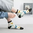 thumbnail image 2 of Rateoe Cute Dinosaurs Pattern Quarter Crew Socks,Toe Seamed Ankle Socks,Cotton Cushioned Breathable Athletic Crew Sports Socks, 2 of 7