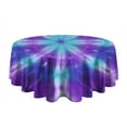 thumbnail image 5 of Purple Blue Tie Dye Spiral Pattern Round Tablecloth 60"x60",Wrinkle Wipeable Table Cloth for Kitchen Dining Room Picnic Patio Party, 5 of 6