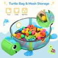 thumbnail image 4 of Baby Play Mat, Caveen 3 in 1 Baby Play Gym Activity Mat, with Hanging Toys and Ocean Balls, for Infants Toddlers, Blue Turtle, 4 of 8