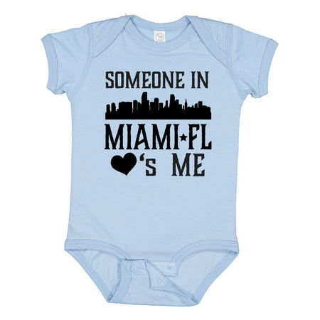 

Inktastic Miami Florida Someone Loves Me Skyline Gift Baby Boy or Baby Girl Bodysuit