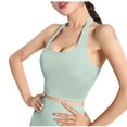 thumbnail image 1 of Xfvqtps Soutiens-Gorge de Sport à Licou pour Femmes Couverture Complète Col Rond Dos Nu Rembourré Ajusté Hauts Courts Confortables Vert, 1 of 5