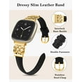 thumbnail image 2 of TOYOUTHS Leather Band Compatible with Fitbit Versa 4/Versa 3/Fitbit Sense 2/Sense Band Women, Slim Thin Dressy Designer Premium Leather Strap with Interlock Buckle for Versa 3 4 Sense 2 Smartwatch, 2 of 6