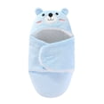 thumbnail image 1 of Baby Boys Girls Cartoon Printed Swaddle Wrap Sleeping Blanket Thick Cooton Warm Hoodie Swaddle Wrap Blue 6M 3 Months-6 Months, 1 of 7