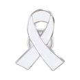 thumbnail image 5 of Cancer Awareness Enamel Lapel Pin Heart Shaped Silk Ribbon Prevention and Awareness Ribbon Mental Health Awareness Lapel Pins_Hope Pin for Charity_Fundraiser For Clothing Bags & More(White), 5 of 11