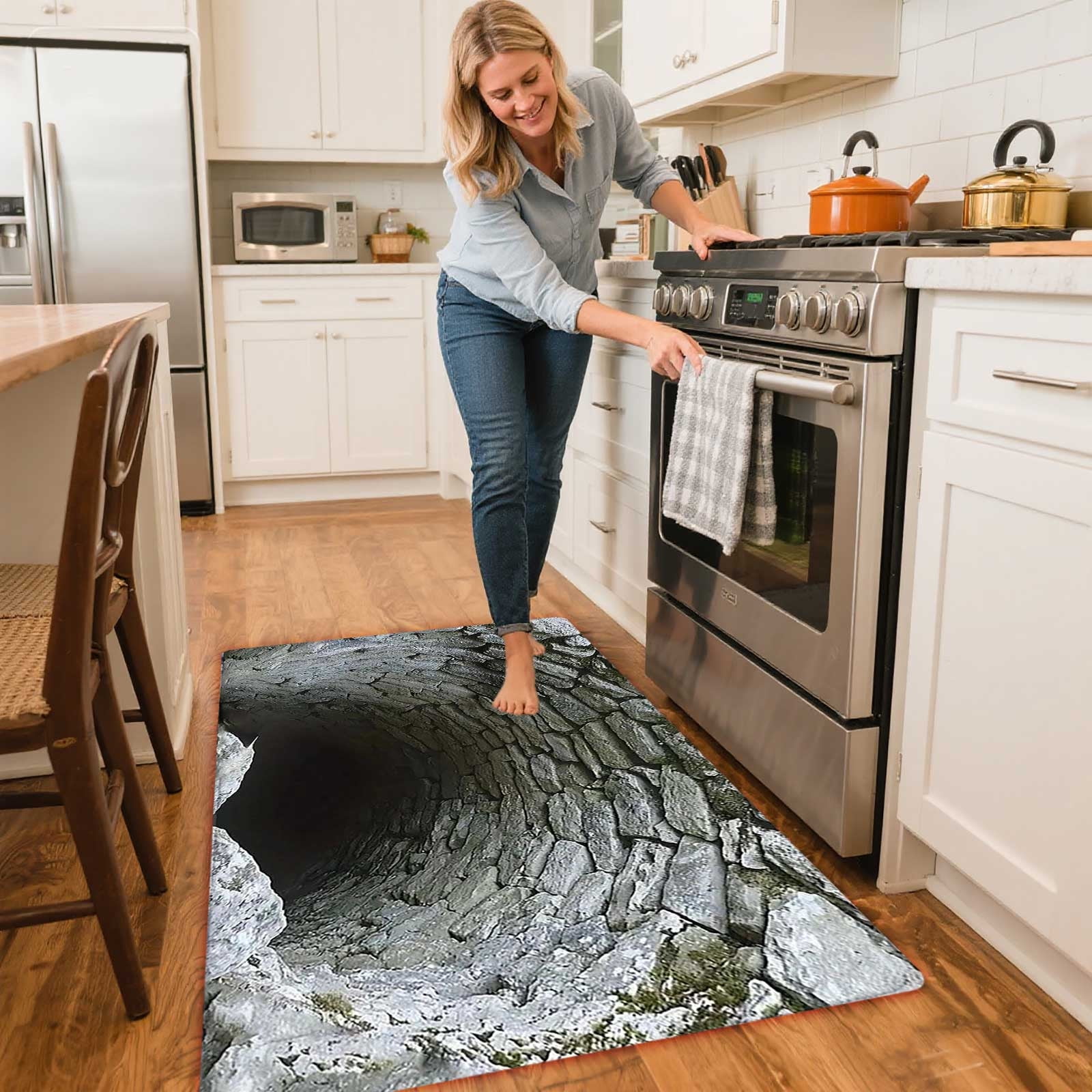 3D Optical Illusion Doormat, All-Weather Front Door Mat for Indoor & Outdoor Use, Non- Entrance Rug for Patio, Porch, and Entryway - Easy to Clean Floor Carpet Decor
