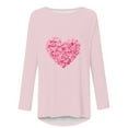 thumbnail image 4 of IROINNID Long Sleeve Shirts for Women Solid Round Neck Loose Fit Blouse Breathable Casual Valentine's Day Tops,Pink, 4 of 4