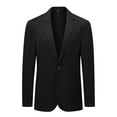 thumbnail image 6 of Cloudstyle Men's Solid Color Notch Lapel Two-Button Linen Blazer - Casual Regular Fit Spring/Fall No Back Vent Jacket, 6 of 12