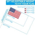 thumbnail image 5 of FIASON 6 FT White Flag Pole Kit with Solar Light & 3x5Ft US Flag, Tangle-Free Rotating Rings, Adjustable Bracket, Heavy Duty Stainless Steel for Outside House Porch, 5 of 10