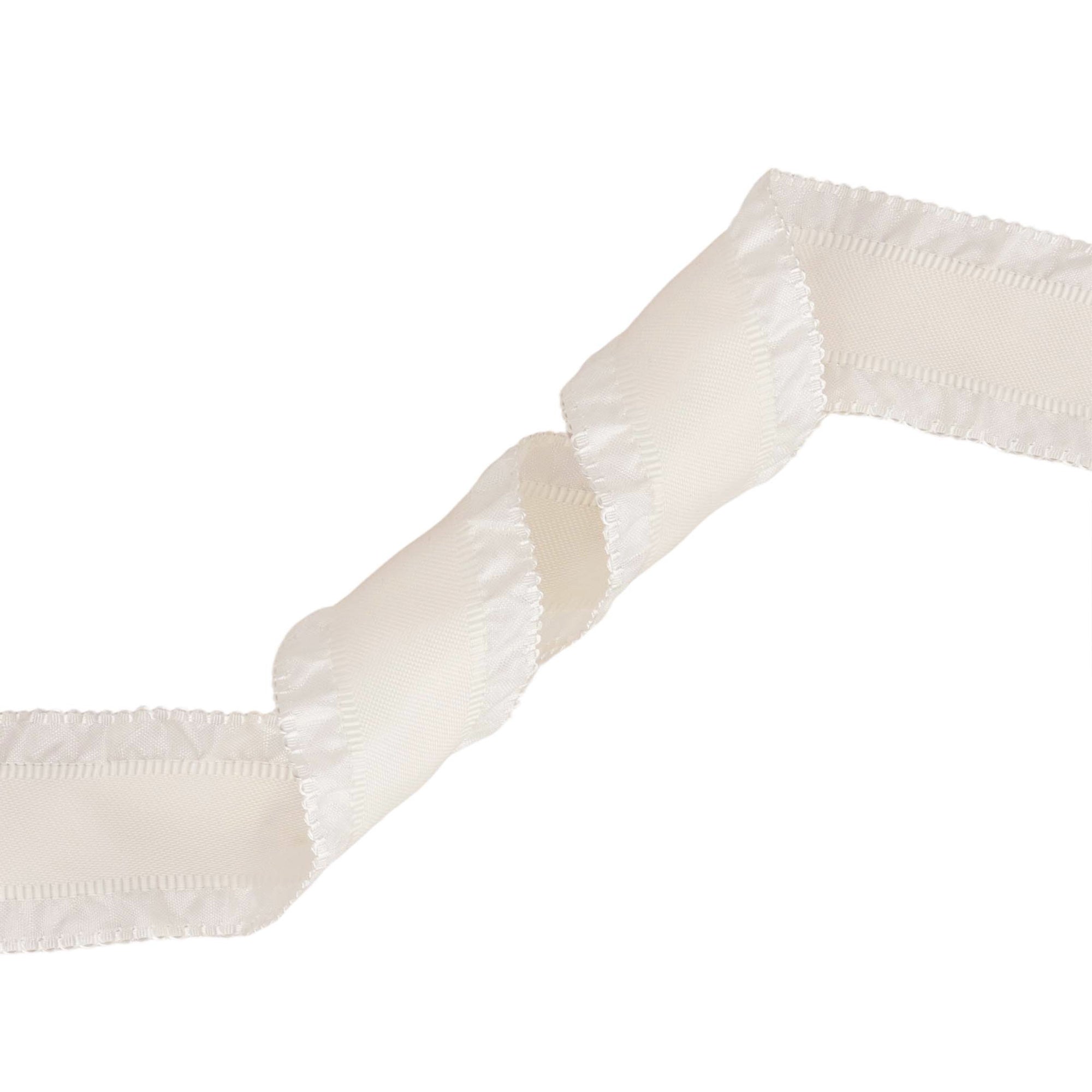 LaRibbons 1 1/2" Ruffle Ribbon, Ivory, 20 Yard Roll