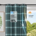 Blue and White Checkered Pattern Blackout Curtains,Triple Weaved Fabric ...