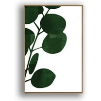 IDEA4WALL Framed Canvas Print Wall Art Black & Gray Leaf Silhouette Geometric Shapes Illustrations Modern Art Chic Colorful for Living Room, Bedroom, Office - 24"x36" Natural