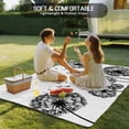 thumbnail image 4 of Dandelion Outdoor Rug for Patio/Deck/Porch, Non-Slip Large Area Rug 6 x 9 Ft, Black White Modern Country Rustic Plants Indoor Outdoor Rugs Washable Area Rugs, Reversible Camping Rug Carpet Runner, 4 of 8