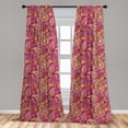 thumbnail image 5 of Ambesonne Paisley Curtains, Vivid Flowers and Dots, Pair of 28"x63", Multicolor, 5 of 5