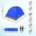 thumbnail image 2 of 2 Person Tent - Rain Fly & Carrying Bag - Lightweight Dome Tents for Kids or Adults - Camping, Backpacking, and Hiking Gear by Wakeman Outdoors, 2 of 5