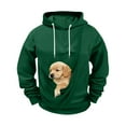 thumbnail image 4 of Oksale Men's Cat Dog Pouch Fleece Sweatshirts with Hood Pet Carrier Kangaroo Pouch Hoodies Loose Long Sleeve Winter Shirts Soft Warm Tops Green 4XL, 4 of 6