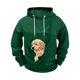 thumbnail image 2 of Ceisia Pet Carrier Hoodie Long-Sleeve for Men with Cotton Fabric Solid Color Drawstring Dogs Cats Pockets Green XXXXL Gift, 2 of 5