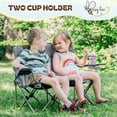 thumbnail image 3 of Kids Camping Chair 30.3 Wide Loveseat with Adjustable Arms Cup Holders Anti-Collapse Lock Supports 300 Lbs for Home Movie Nights Patios Picnics, 3 of 6