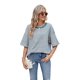 thumbnail image 3 of Top Holgado de Corta con Estampado de Rayas de Colores para Mujer, Rayas Azules y Rosas, Talla L, 3 of 5