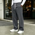 thumbnail image 2 of Danhjin Men's Corduroy Pants Causal Straight Leg Fall Winter High Elastic Waist with Drawstring Pants Solid Color Comfy Trousers, 2 of 8