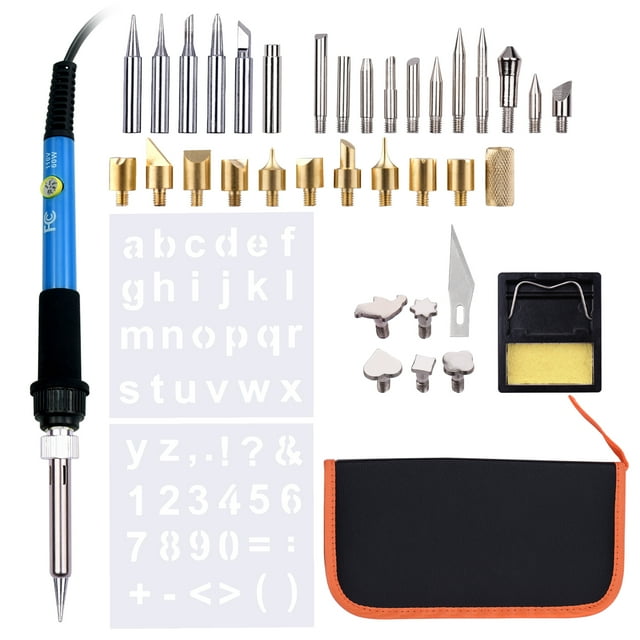 Andoer 39 Pieces Wood Burning Tool Kit Pyrography Pen Adjustable from