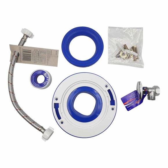Kit Instalacion WC inodoro C/Brida 3y4 Pulg azul 18cm