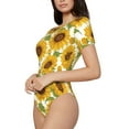 thumbnail image 2 of Naloa Sunflowers Women's Short-Sleeved Onesie, One-Piece Swimsuit for Parties, dates, clubs - XX-Large, 2 of 9