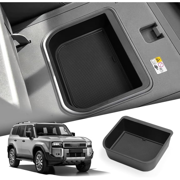 Center Console Cool Box Organizer for Toyota Land Cruiser Prado 250 & Lexus GX 550 (2024–2026), ABS Armrest Storage Tray Insert, Fits Only Cool Box (Black)