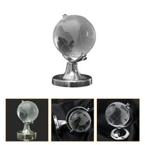 WRITWAA Elegant Dark Grey Crystal Globe Decor for Home Desktop Geography Ornament