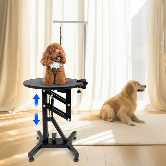 Electric Lift Dog Grooming Table 24" Rotating Desktop w/Adjustable Holder