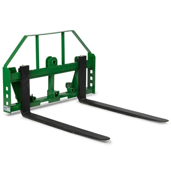 Titan Attachments Standard Series Global Euro Pallet Fork Frame with 42" Fork Blades, Fits John Deere Style Tractors, Hay Spear Sleeves Included, 2" Receiver Hitch, Rated 4,000 LB
