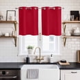 thumbnail image 2 of Pure Red Kitchen Curtains Small Short 39 Inch Length, Simple Solid Color Grommet Top Bedroom Living Room Curtains, Light Filtering Cafe Curtain Drapes 2 Panels Set 55''x39'', 2 of 9