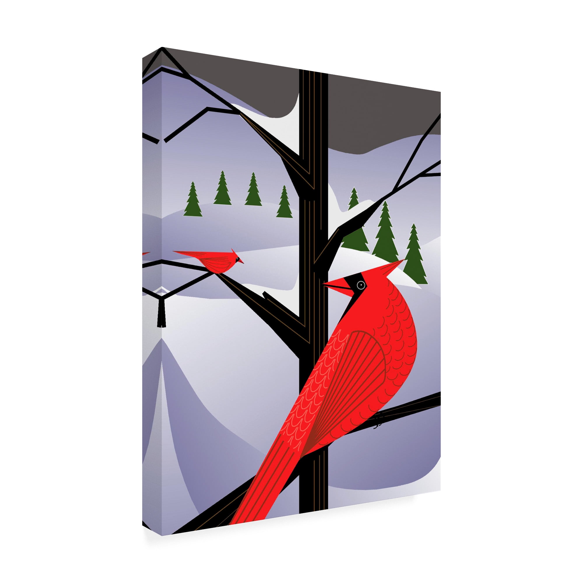 Trademark Fine Art 'Xmas Cardinals' Canvas Art by Marie Sansone