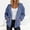 Navy, variant on Women Fashion Hooded Sweatshirts Zip Front Soft Solid Blouse Long Sleeve Tops Pockets Hoodied Sweatshirt