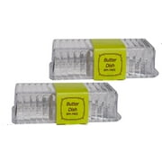 Butter Dish With Cover - Clear Textured Plastic (BPA Free) Set of 2