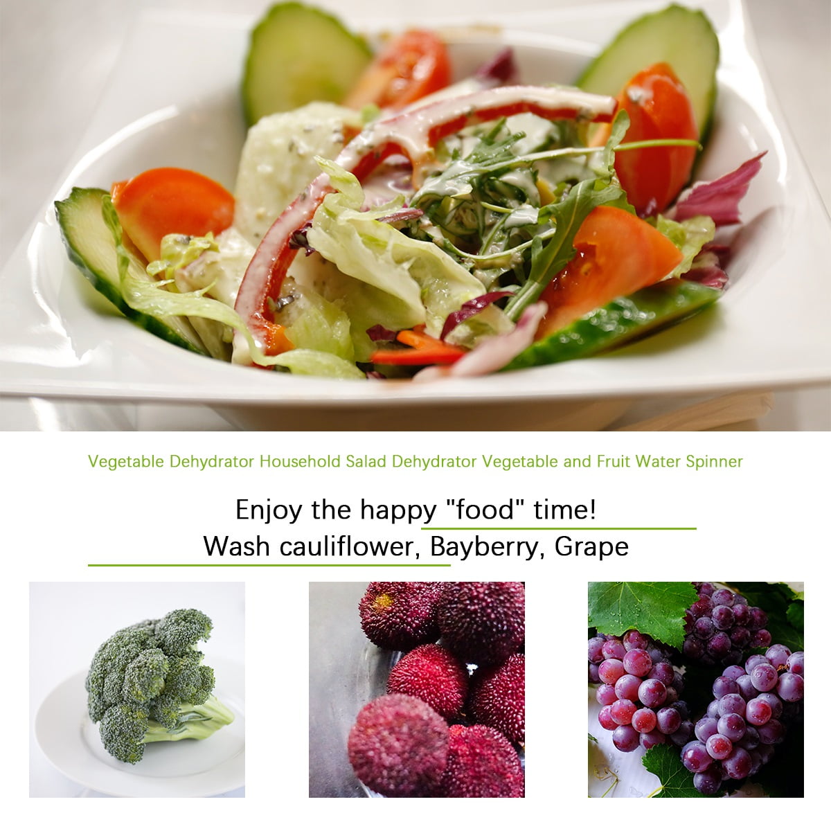 FRCOLOR Food Dehydrator and Vegetable Washer Dryer Machine for Fruits, Veggies, and Herbs, Multi-Function Kitchen Appliance