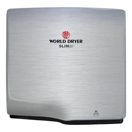 WORLD DRYER SLIMdri Hand Dryer, Stainless Steel, Brushed