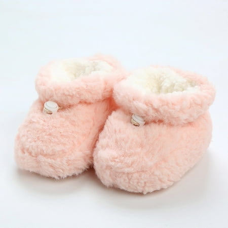

TOWED22 Toddler Slippers Girl Toddler Winter Plush Thickened Baby Shoes Soft Sole Warm Girls Socks Cotton Shoes For Babys Hot Pink