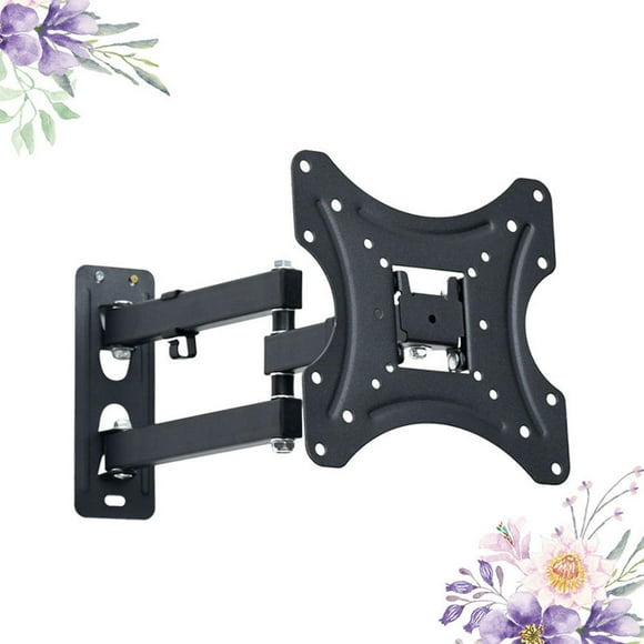 MERRYHAPY Household Supply Television Stands Monitor Wall Mount Steel Black 1Pack Adjustable