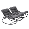 thumbnail image 5 of Ktaxon Rocking Chair with Cushion for Indoor Patio Lounge Rocker, Gray, 5 of 9