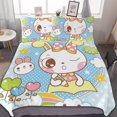 thumbnail image 1 of HAHDAXIA Cartoon Rabbit Bedding Solid Comforter Set for All Seasons 3 Pieces(1 Comforter+2 Pillowcases) Soft Microfiber Bedding Set King(102"x90"), 1 of 7