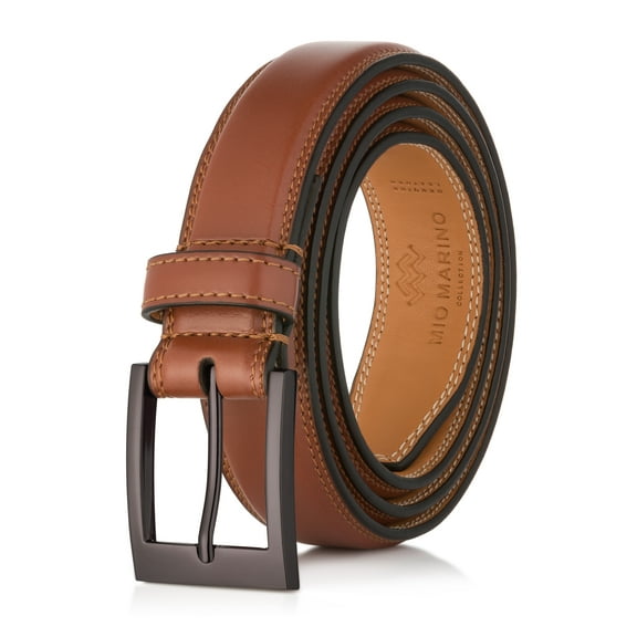 Marino’s Men Genuine Leather Dress Belt with Single Prong Buckle