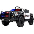 thumbnail image 1 of Carro Estilo Patrulla Electrico Montable para Niños Carrito Policia Coche de Control Remoto y Manejo Directo con Luces Estereo y Pedales Funcionales, 1 of 7